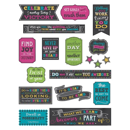 Teacher Created Resources Chalkboard Brights Positive Sayings Mini Bulletin Board Set TCR5575